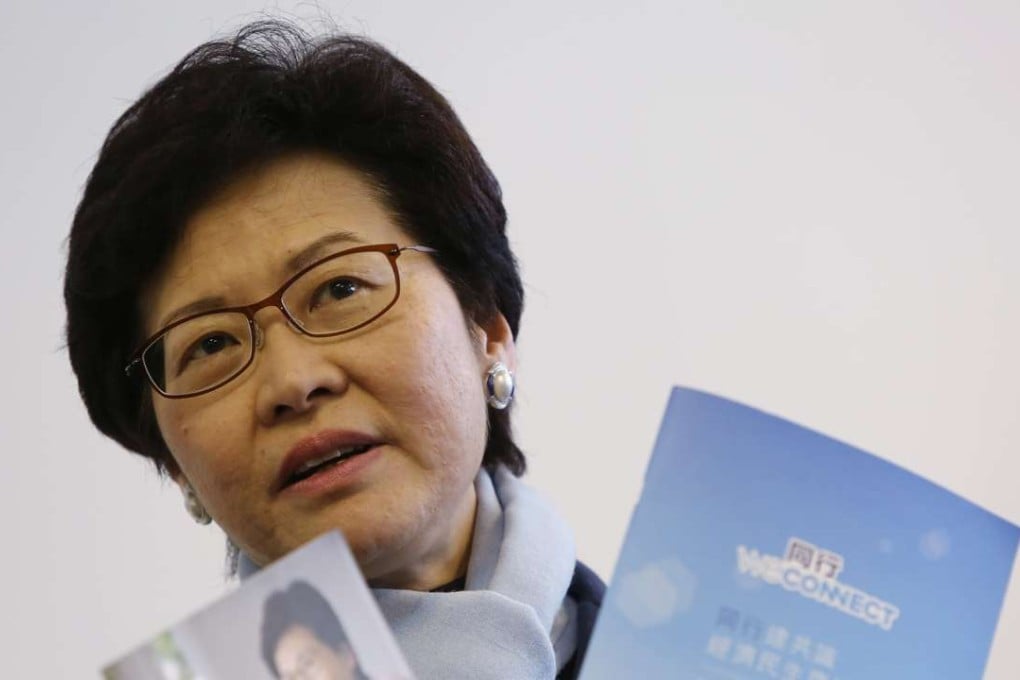 Chief executive candidate Carrie Lam Cheng Yuet-ngor has sought to downplay the controversy over her remarks. Photo: K. Y. Cheng