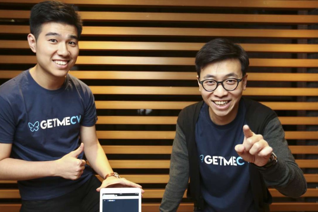 Johnny Au Yeung (left) and David Tang, co-founders of GetMeCV. Photo: Xiaomei Chen