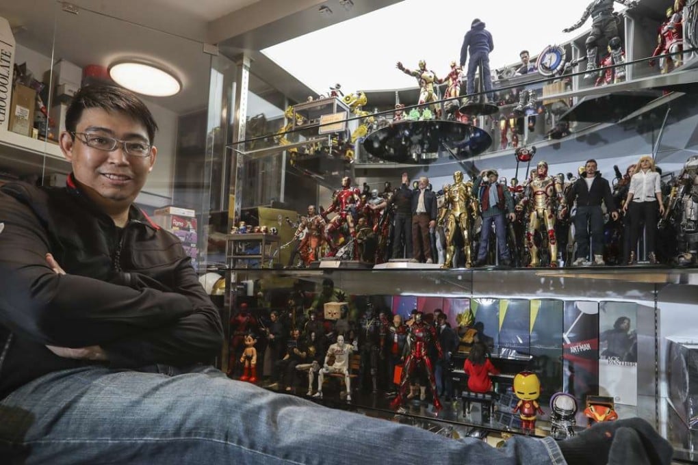 Mars Tsoi is at ease with his collection of figurines at his home in Tsuen Wan. Photo: Nora Tam