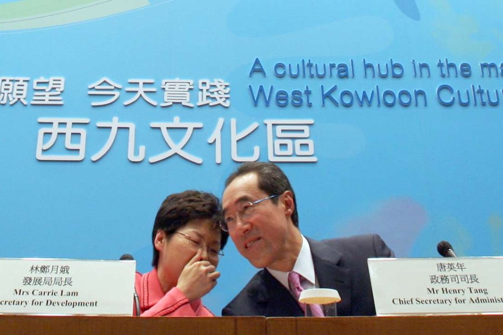 Lau alleged that Carrie Lam threatened Henry Tang with her resignation. Photo: Robert Ng