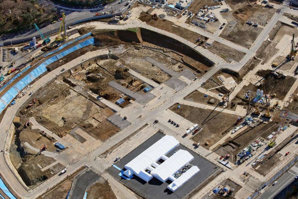 A construction site of the new Olympic Stadium for 2020 Games in Tokyo. Photo: Kyodo/Reuters
