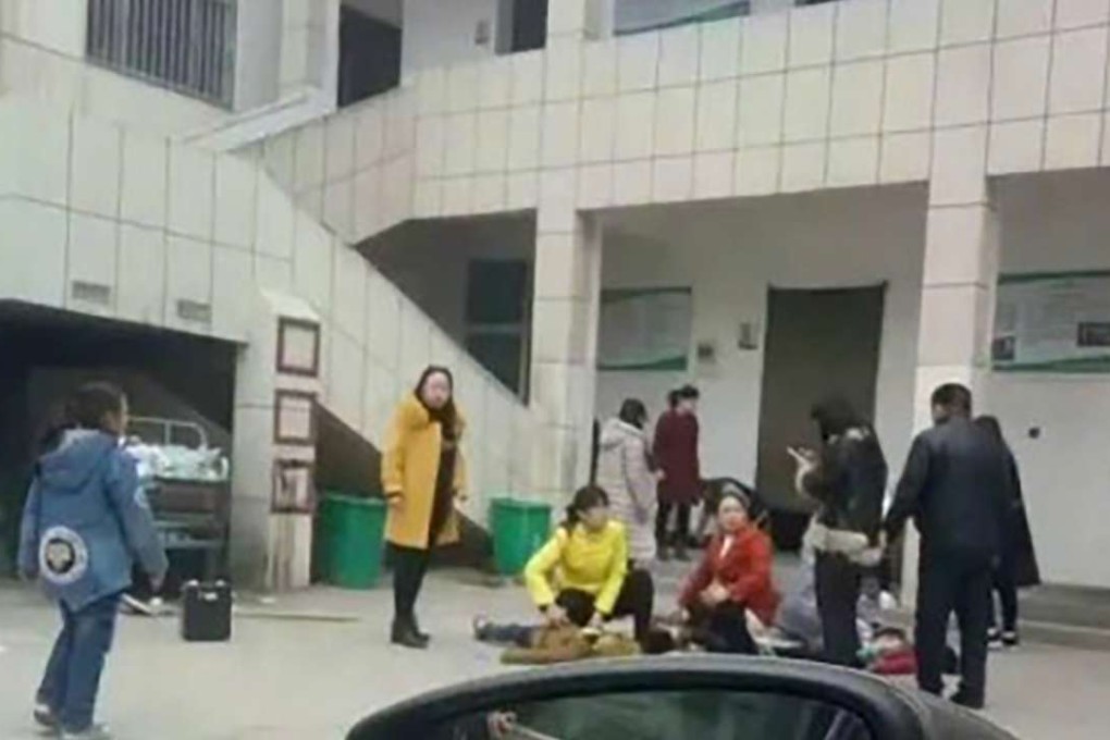 Children treated at the scene of the accident. Photo: Handout