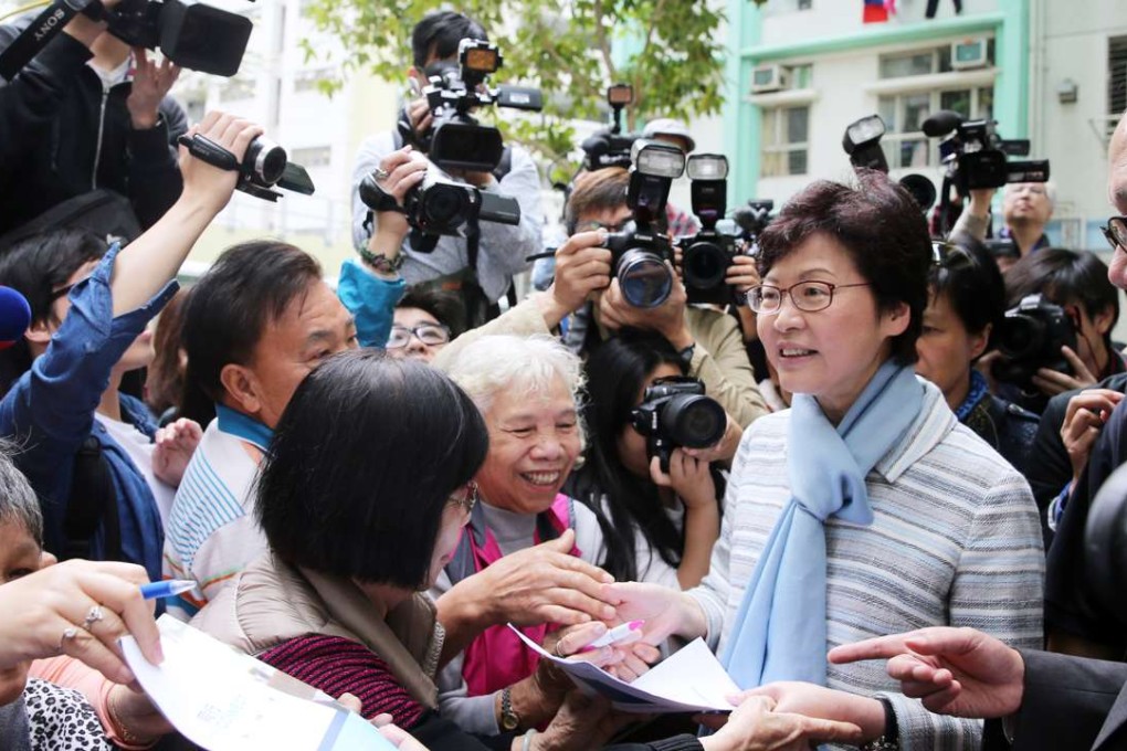 Chief executive candidate Carrie Lam Cheng Yuet-ngor has pledged to build more public markets and temporary bazaars. Photo: Sam Tsang