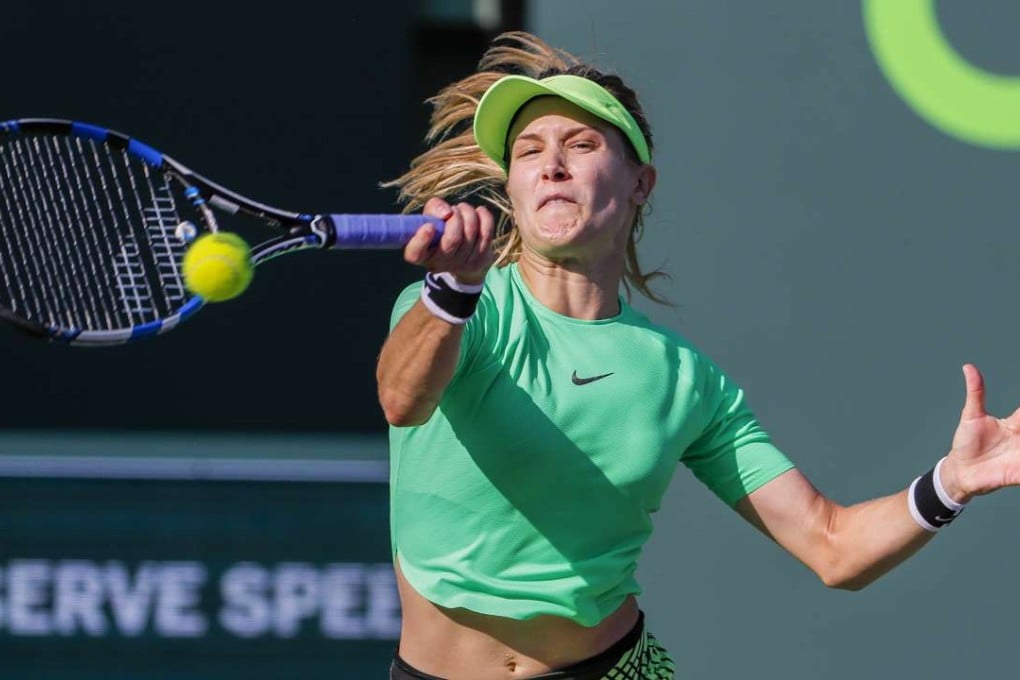 Canada’s Eugenie Bouchard was beaten by Australian Ashleigh Barty in the first round match of the Miami Open. Photo: EPA