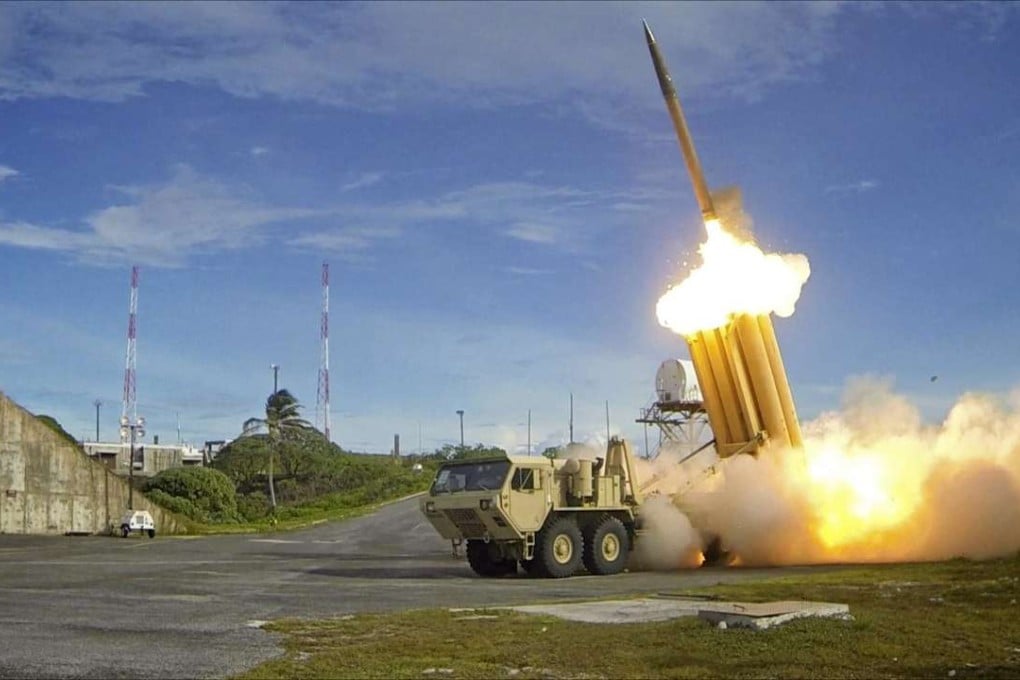 A picture supplied by the US Department of Defence showing the Terminal High Altitude Area Defence missile shield system in action. Photo: EPA