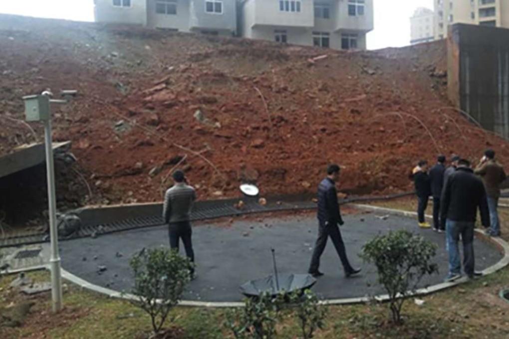 The scene of the collapse in Jiangxi province. Photo: Jxntv.cn