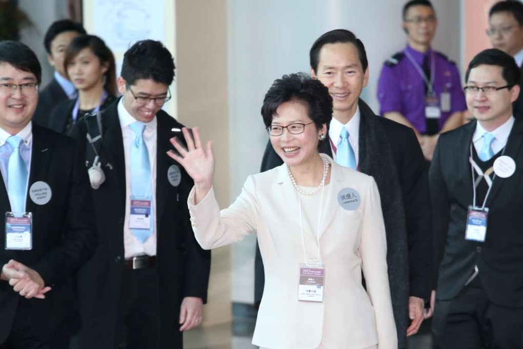 Carrie Lam won the chief executive election with 777 votes. Photo: Sam Tsang