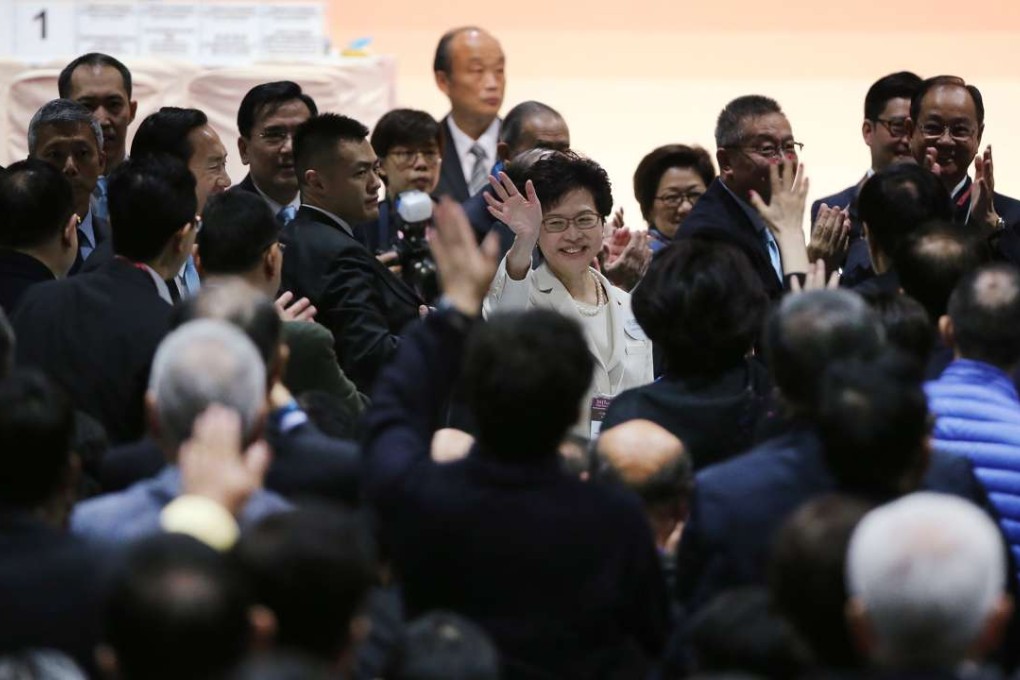 Carrie Lam (centre) is urged to listen to those who do not have votes in the chief executive election. Photo: Sam Tsang