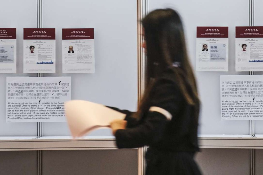 The election centre is prepared for the chief executive poll on Sunday. Photo: Felix Wong