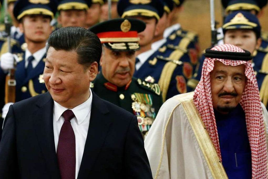 Saudi King Salman (right) pictured with President Xi Jinping at a welcome ceremony at the Great Hall of the People in Beijing earlier this month. Photo: Reuters
