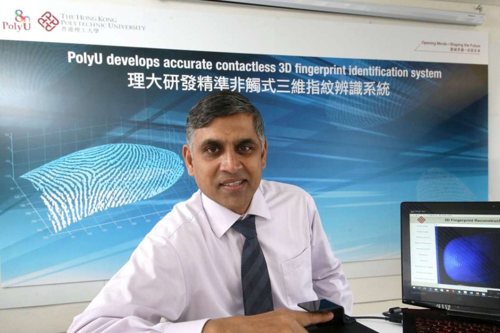 Dr Ajay Kumar’s fingerprint scanner uses a single camera and three low-cost LED lights to illuminate different sections of the fingerprint. Photo: Handout