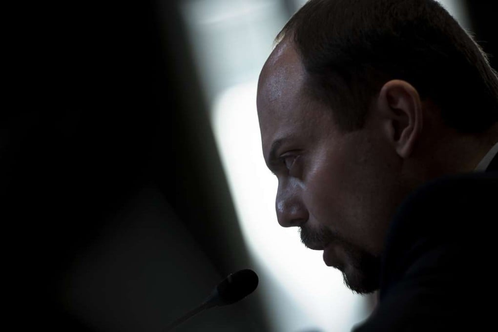 Russian activist Vladimir Kara-Murza speaks during a hearing of the US Senate Appropriations Subcommittee on State, Foreign Operations and Related Programs on Capitol Hill on Wednesday. Photo: AFP