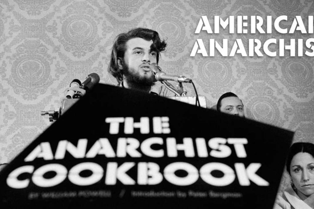 William Powell, pictured in 1971 at a press conference, as depicted in a promotional image for the documentary American Anarchist. Photo: American Anarchist / YouTube