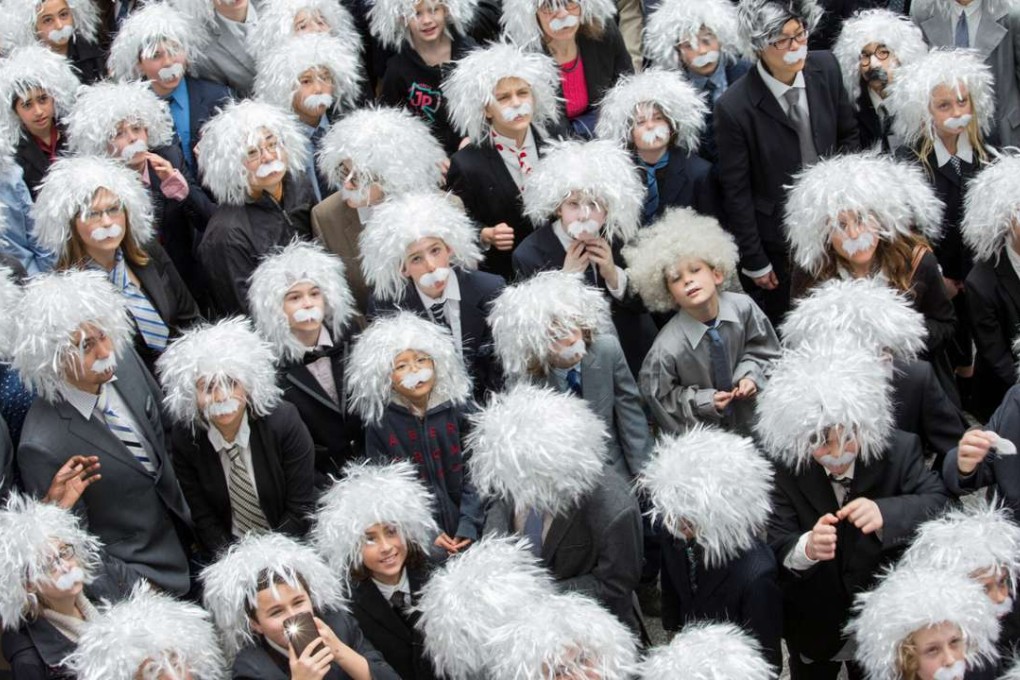 Some of the 404 participants of the “Next Einstein” competition held in March in Toronto, Canada. The contest set a Guinness World Record for the “largest gathering of people dressed as Albert Einstein”, according to organisers of the Einstein Legacy Project, set up to encourage innovation and free thinking. Photo: Handout via Reuters