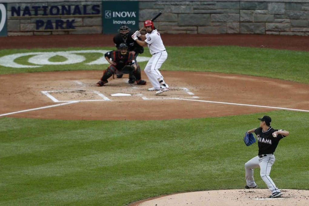 Taiwanese baseball player Chen Wei-yin pitches for the Miami Marlins. Photo: AFP