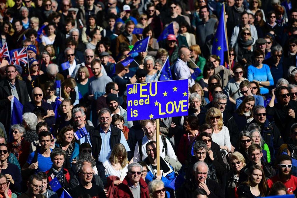 A pro-Europe demonstration in Berlin on March 26, defying the populists a day after the European Union marked 60 years of the twin Treaties of Rome that led to the creation of the bloc. Photo: AFP