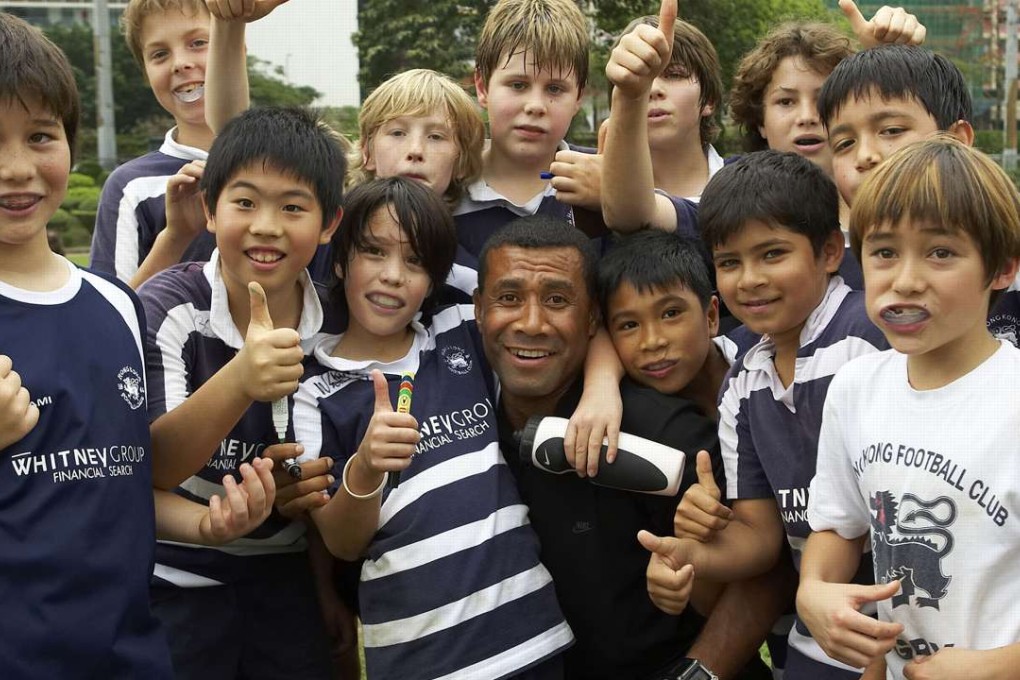 Fiji sevens team legend Waisale Serevi meets fans at Hong Kong Football Club. Photo: Garrige Ho/HKRFU