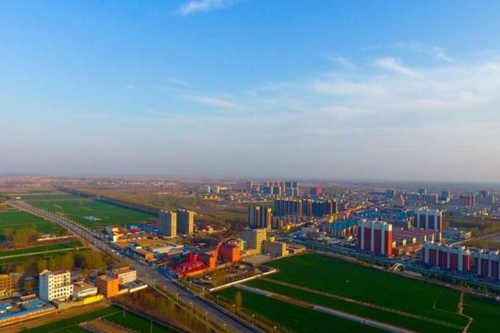 A bird’s-eye view of part of what will be the Xiongan new district in Hebei province. Photo: Xinhua