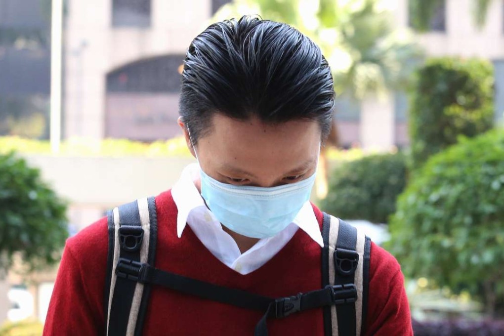 Yeung Ka-lun shows up at the District Court in Wan Chai. Photo: David Wong