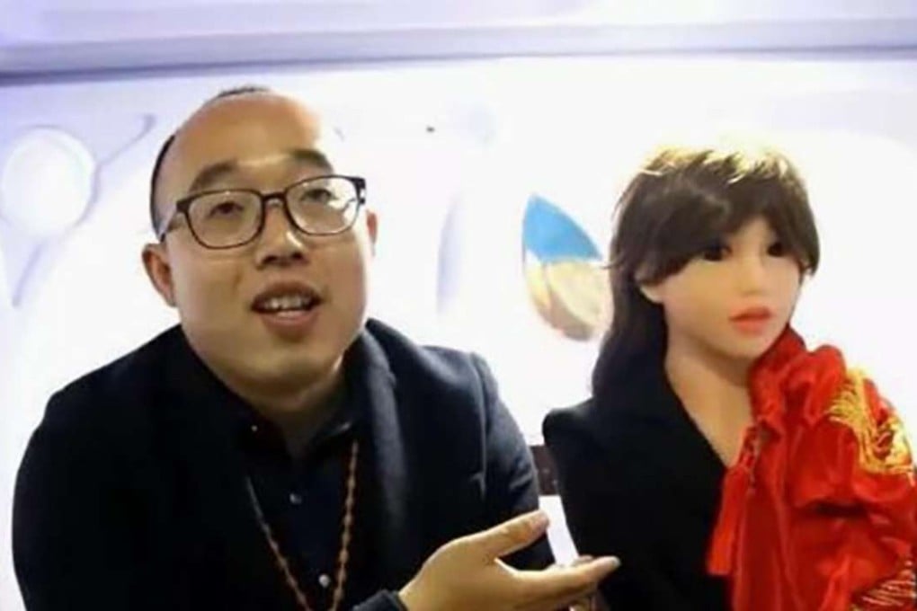 Engineer Zheng Jiajia had a wedding ceremony with a robot he created in the form of a young woman. Photo: Handout