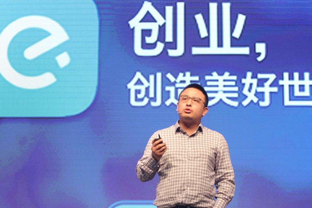 Ele.me chief executive officer Zhang Xuhao says only 5 per cent of China’s population currently uses online food delivery services. Photo: SCMP Handout