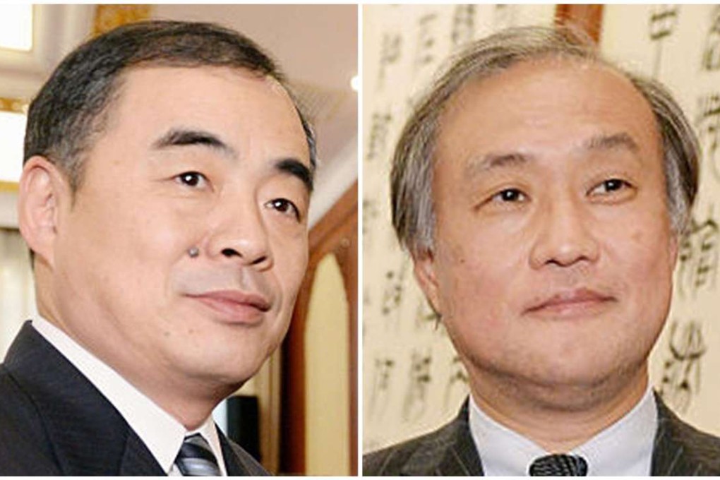 China's assistant foreign minister Kong Xuanyou (left) and Japanese Deputy Foreign Minister Takeo Akiba. Photo: Kyodo
