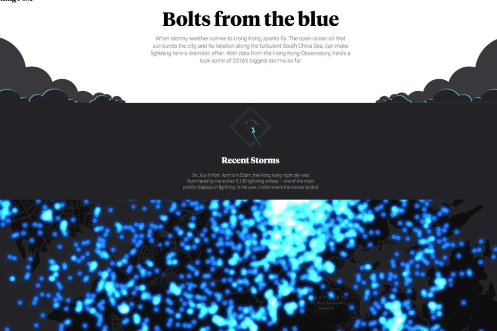 The graphic explored the nature of lightning following the intense storms. Photo: SCMP