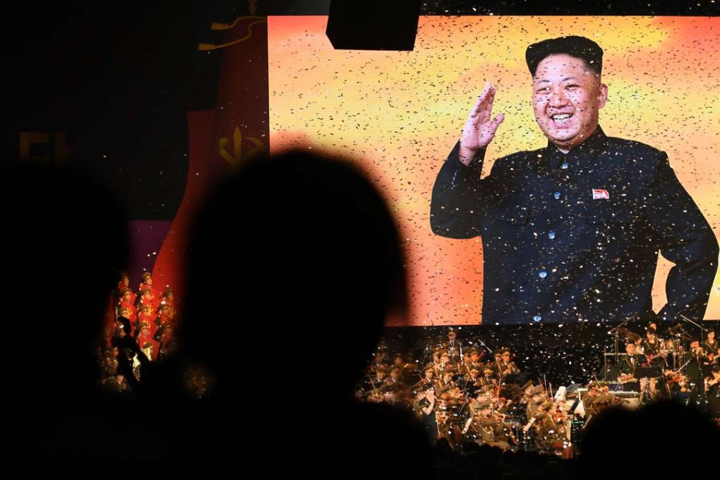 A giant image of Kim Jong-un and confetti appear at the end of a concert at Pyongyang Arena in the North Korean capital. Washington has not engaged the North Korean ruler since he took power in 2011. Even Beijing has had a testy relationship with him. Photo: Washington Post