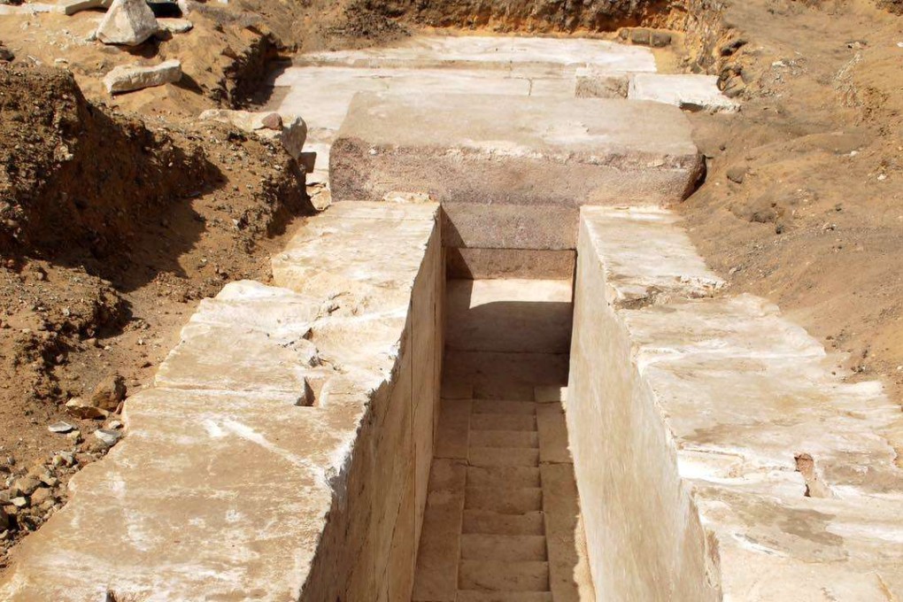 The remains of a 13th dynasty pyramid, north of King Senefru's bent pyramids in the Dahshur necropolis, 30km south of Cairo. Photo: EPA
