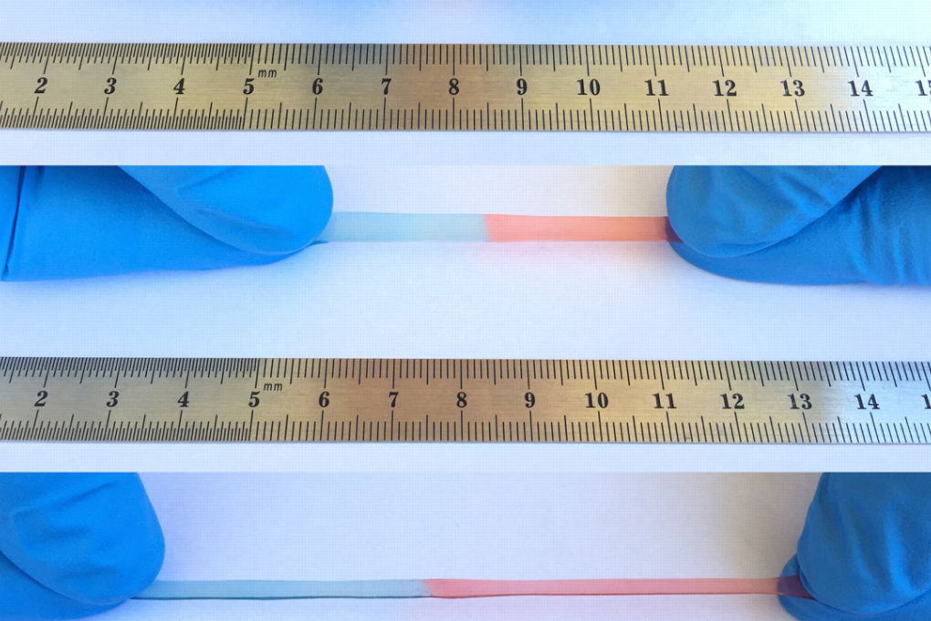 The self-healing material developed by scientists at UC Riverside. Photo: Wang lab