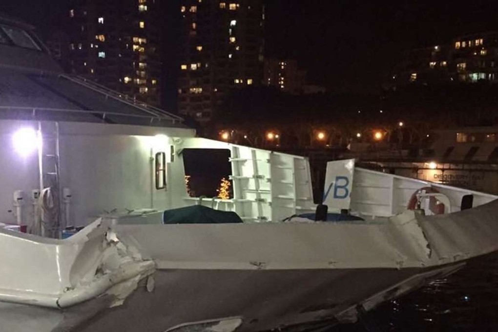 Extensive damage to the bow. Photo: Handout