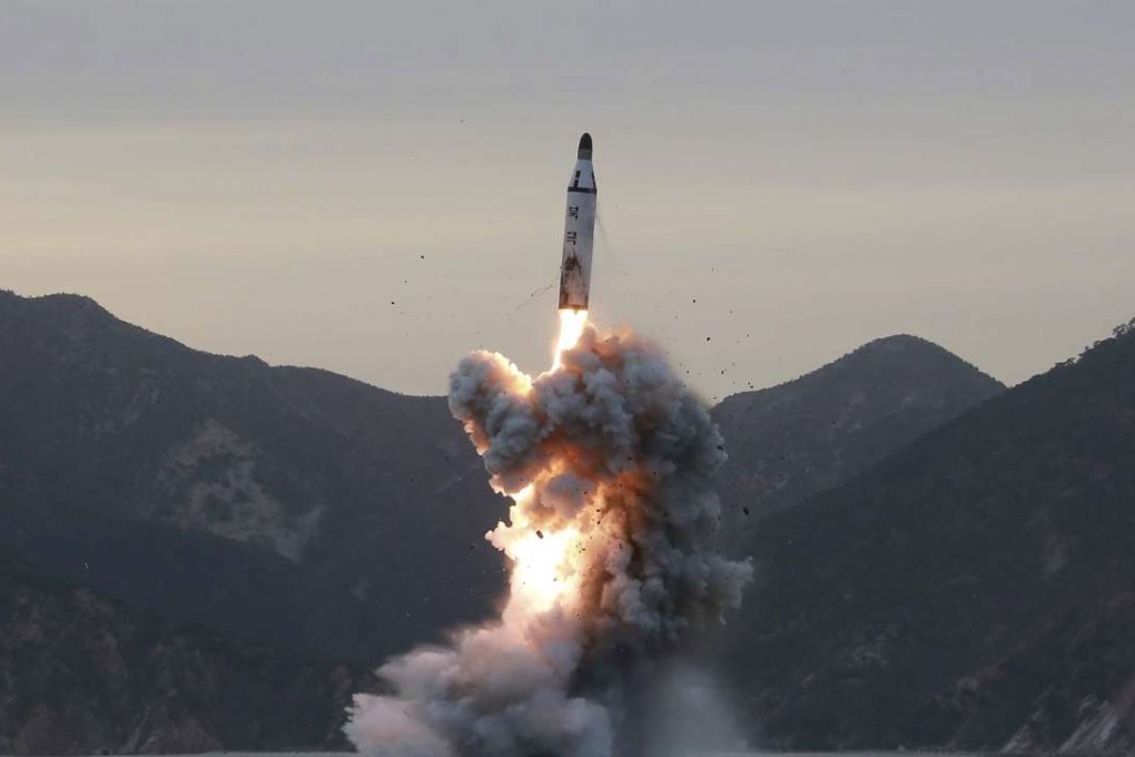 An undated photo released by the North Korean Central News Agency shows an 'underwater test-fire of strategic submarine ballistic missile' conducted at an undisclosed location in North Korea. Photo: EPA