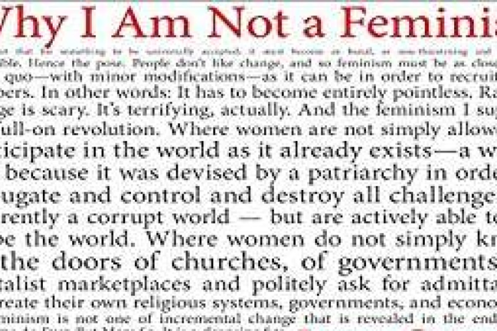 Crispin isn’t happy with the toothless, comfortable and self-interested ideology that feminism has become, although her choice to disown the label won’t necessarily be everyone’s
