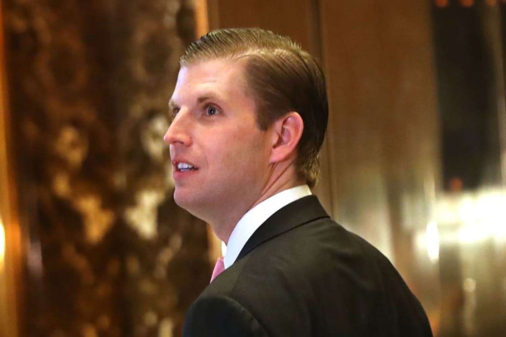 Eric Trump at Trump Tower in New York City. The second son of US President Donald Trump says nepotism might have helped him get where he is, but he wouldn’t still be there if he wasn’t competent. Photo: AFP