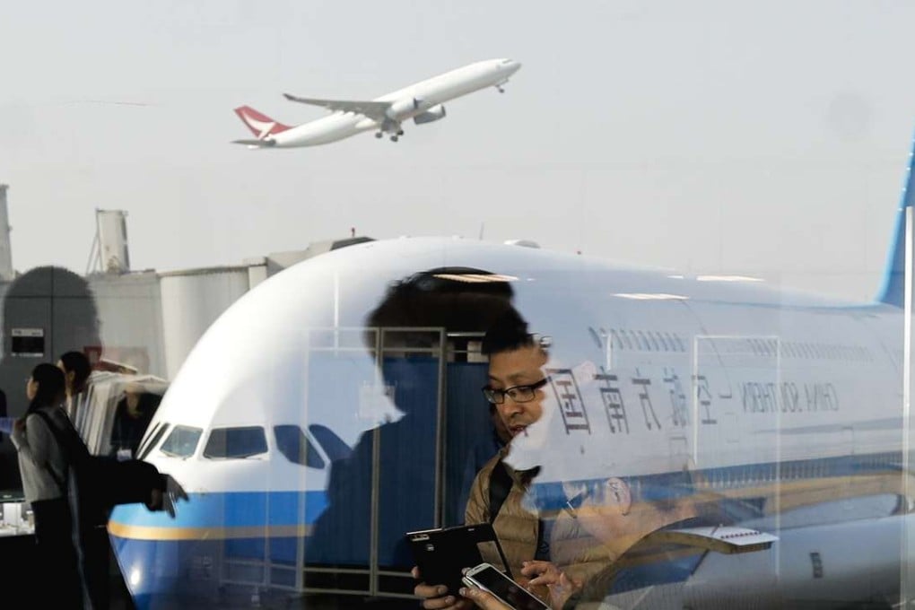 An Airbus A380 owned by China Southern Airlines parked on the tarmac at Beijing Capital International Airport. Photo: AP