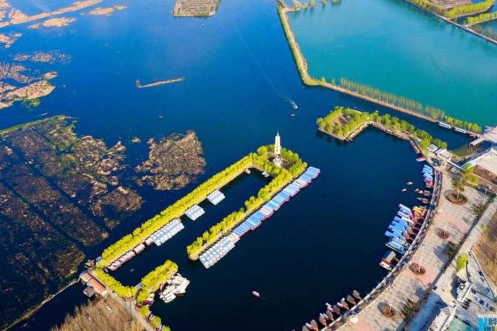 An aerial view shows part of the proposed Xiongan New Area in Hebei province. Photo: Xinhua