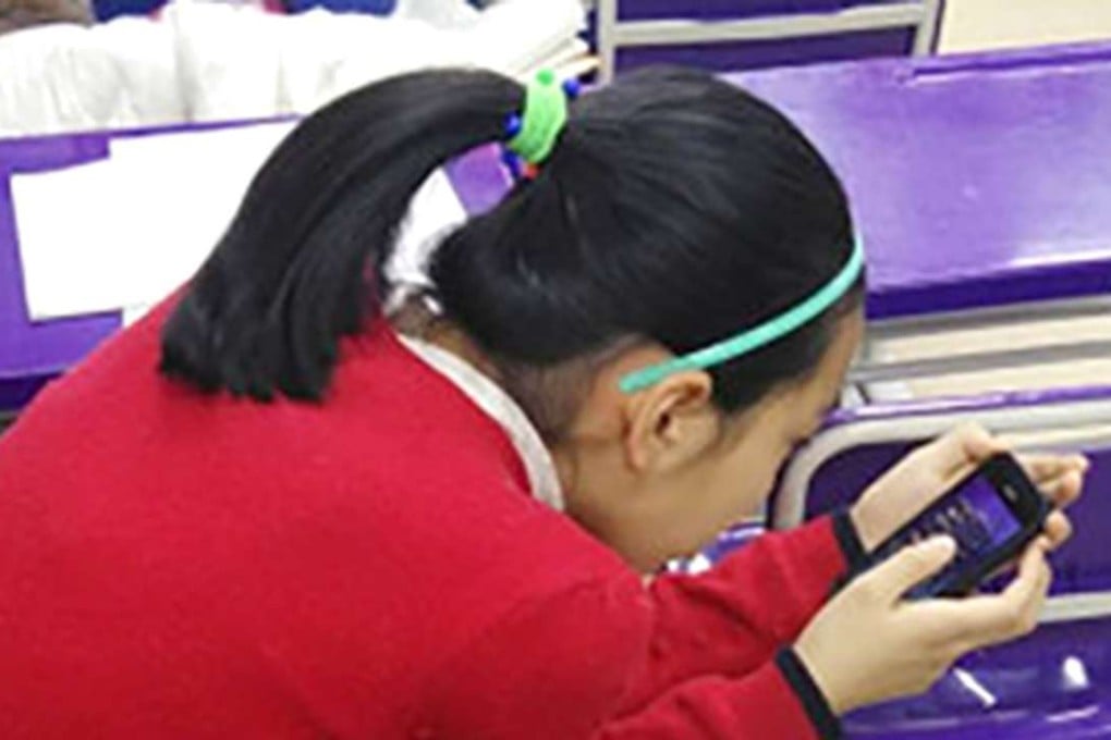 The girl injured by using her mobile. Photo: Handout