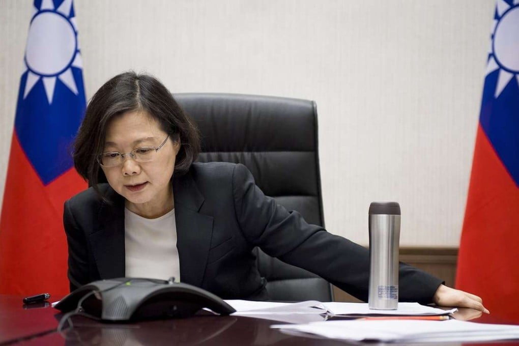 Taiwan’s President Tsai Ing-wen pictured in December speaking by phone with Donald Trump to congratulate him on his election victory. The call infuriated Beijing which discourages all contact by foreign governments with the leader’s of Taiwan, which it considers a breakaway Chinese province. Photo: EPA