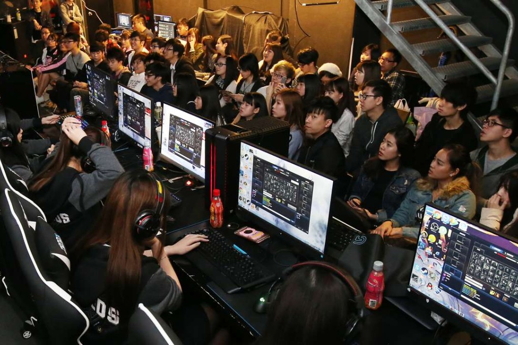 PandaCute, Hong Kong's first and only all-female professional esports team, takes part in a League of Legends tournament in Kowloon Bay. Photo: David Wong