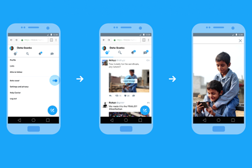 A screenshot showing Twitter Lite's data saving capabilities. Photo: Twitter