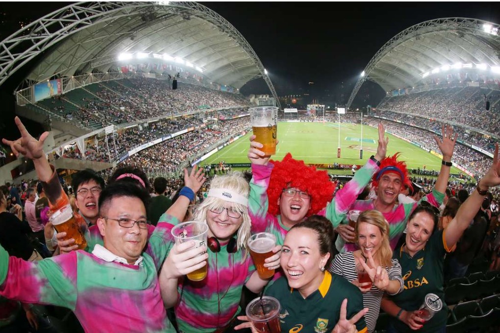 South Stand fans enjoy last years Hong Kong Sevens. The beer flowed like wine. Photo: Felix Wong