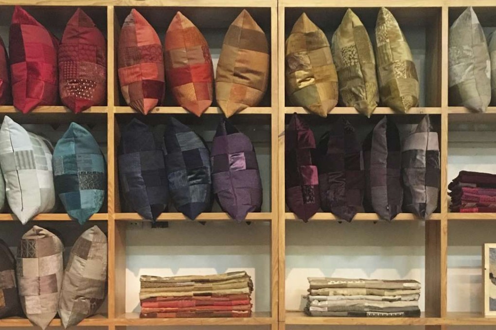 Upcycled patchwork cushions by Made in Sample.