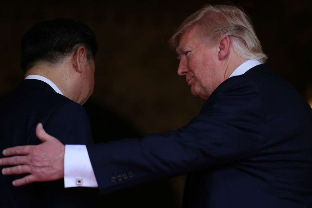 US President Donald Trump welcomes Chinese President Xi Jinping to his Mar-a-Lago estate in Palm Beach, Florida. Photo: Reuters
