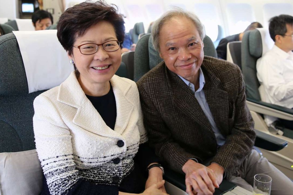Carrie Lam Cheng Yuet-ngor is travelling to Beijing with her mathematician husband, Lam Siu-por. The couple married in 1984 and have two sons. Photo: Sam Tsang