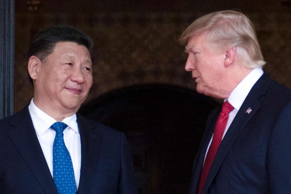 US President Donald Trump welcomes President Xi Jinping to the Mar-a-Lago estate in Florida on April 6. Photo: AFP