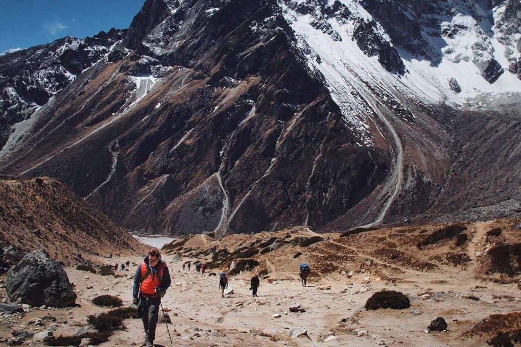 DJ Paul Oakenfold nears Everest base camp on Saturday ahead of the “highest party on Earth" there on Tuesday. Photo: AFP/Paul Oakenfold's SoundTrek/Anton Nelson