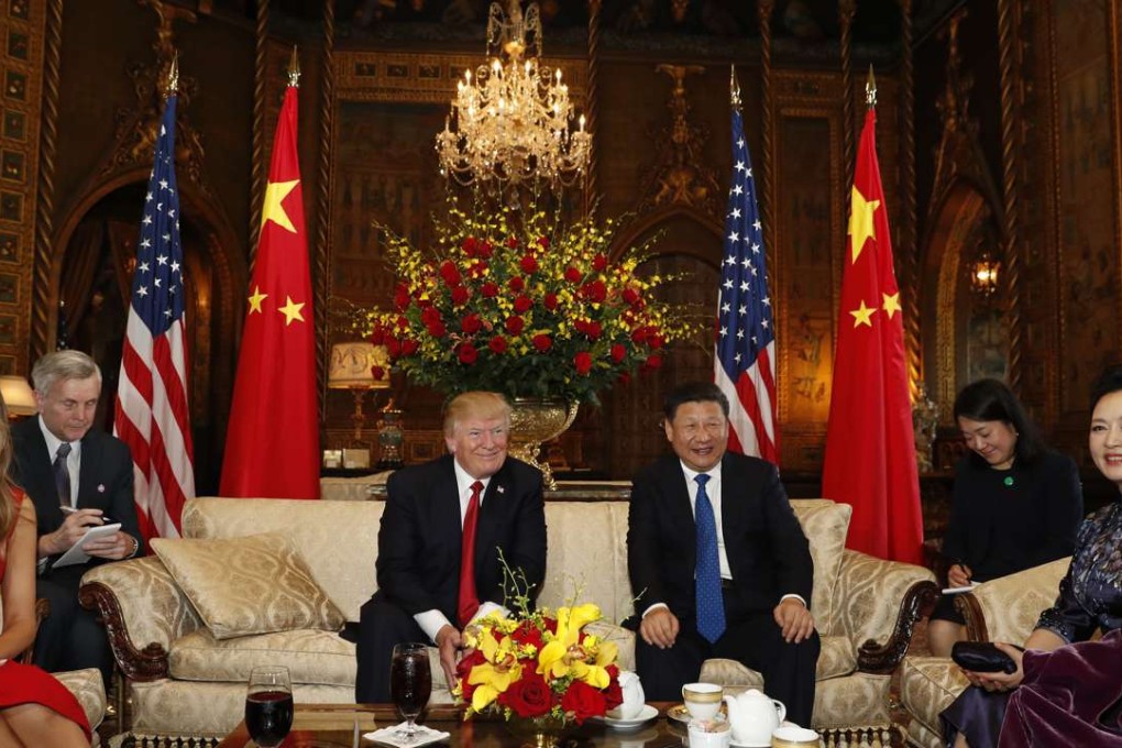 Presidents Donald Trump and Xi Jinping with first ladies Melania Trump and Peng Liyuan, before dinner at Trump’s private Mar-a-Lago estate in Palm Beach, Florida, on April 6. Photo: AP