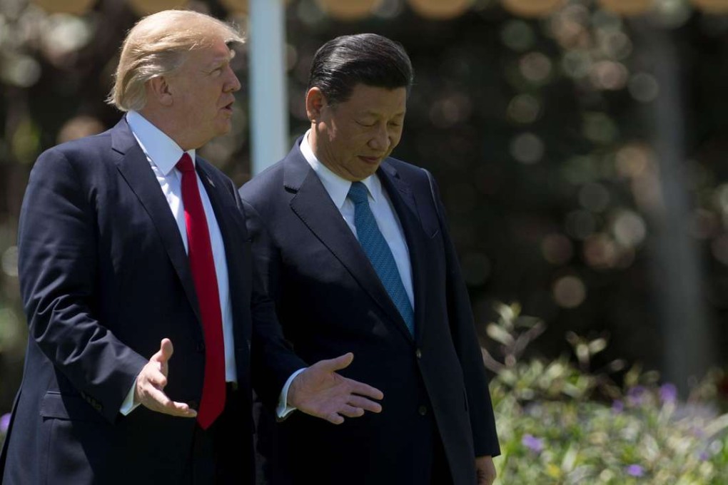 US President Donald Trump (left) and Chinese President Xi Jinping at the Mar-a-Lago estate in Palm Beach, Florida, last week. Photo: AFP