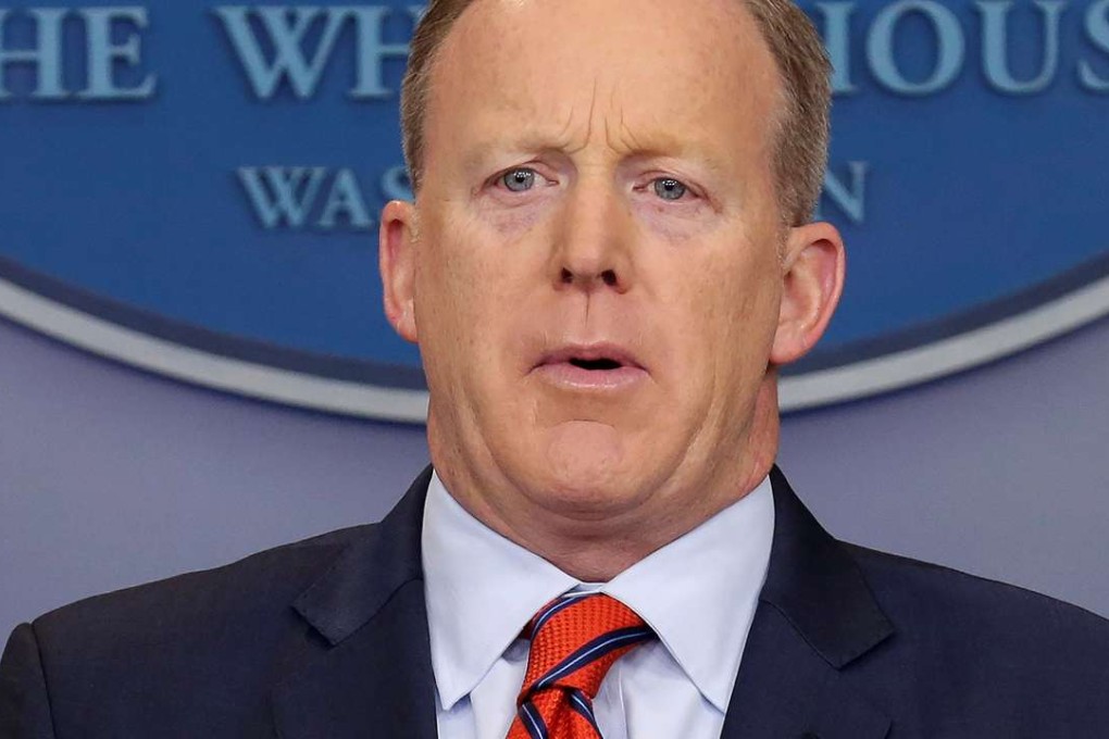 White House Press Secretary Sean Spicer speaks during a press briefing at the White House in Washington on April 11, 2017 where he claimed German leader Adolf Hitler did not use chemical weapons, sparking an outcry from Jewish organisations about the gas chambers used by HItler to kill Jews during World War Two. Photo: Reuters