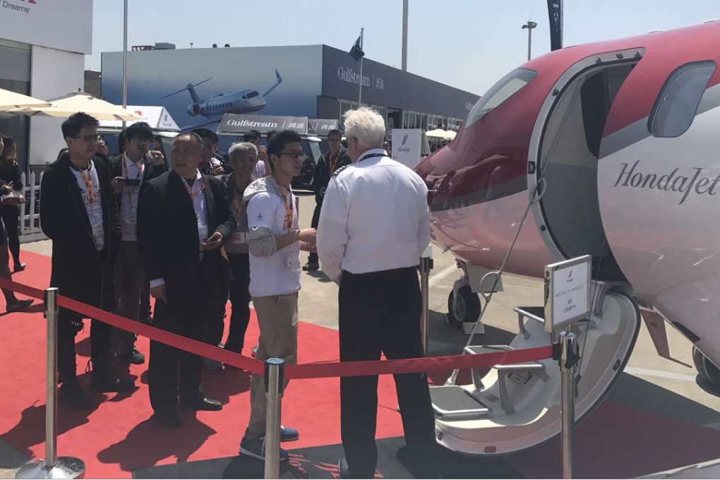 Visitors at the Asian Business Aviation Conference & Exhibition 2017 at Shanghai Hongqiao International Airport. Photo Daniel Ren